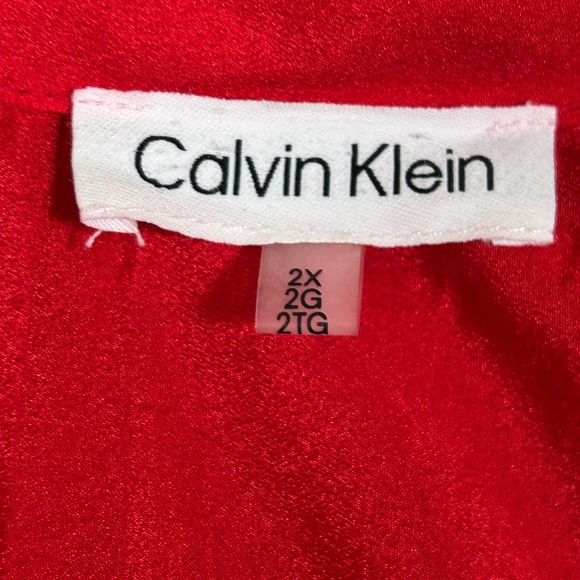 Calvin Klein women plus size 2X fully sequin top red long sleeve snap closure - Picture 12 of 14